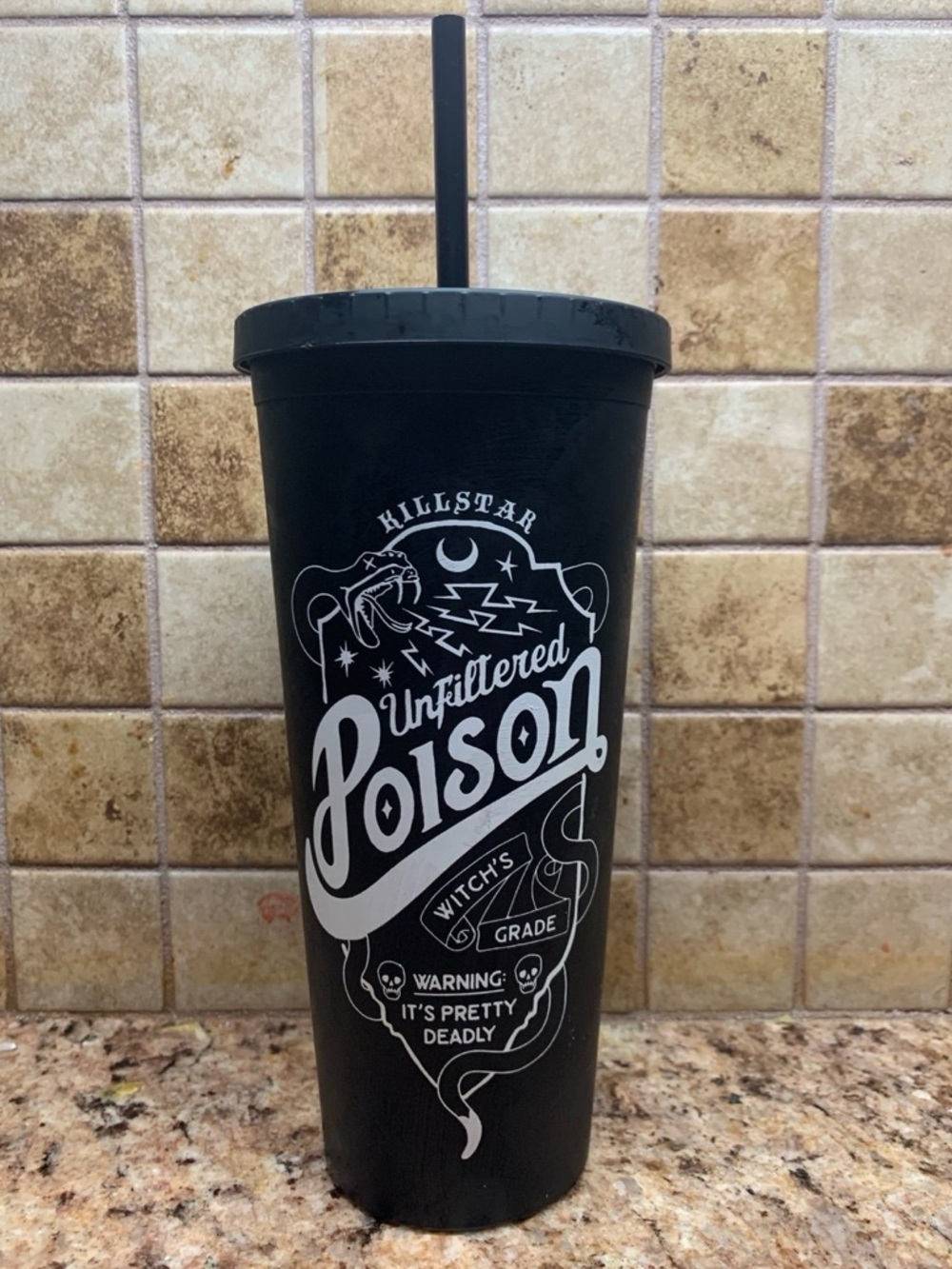 Killstar Poison Witch Gothic Punk Cold Brew Coffee Tumbler Mug Cup.